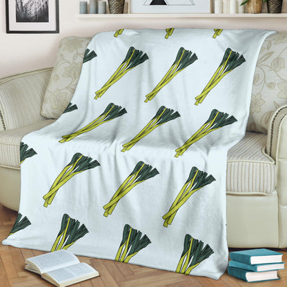 Leek Pattern Print Design 03 Premium Blanket