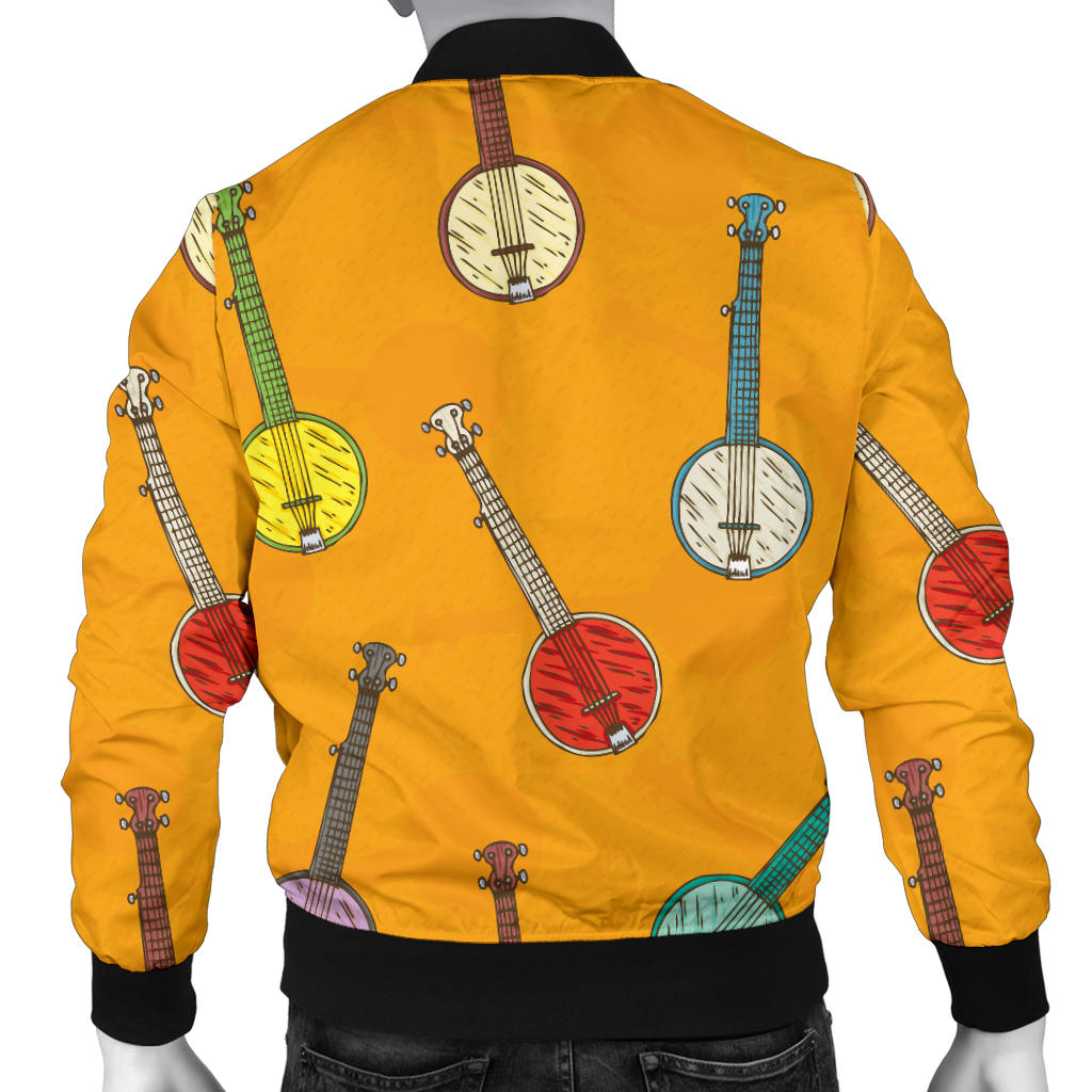 Banjo Pattern Print Design 02 Men Bomber Jacket