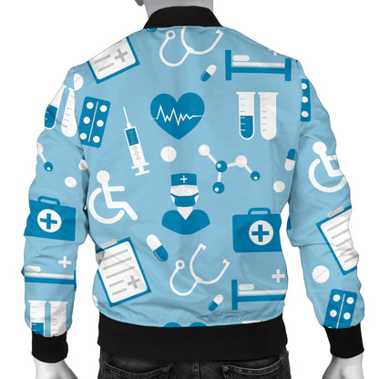 Medical Pattern Print Design 05 Men Bomber Jacket