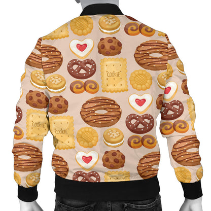 Cookie Pattern Print Design 02 Men Bomber Jacket