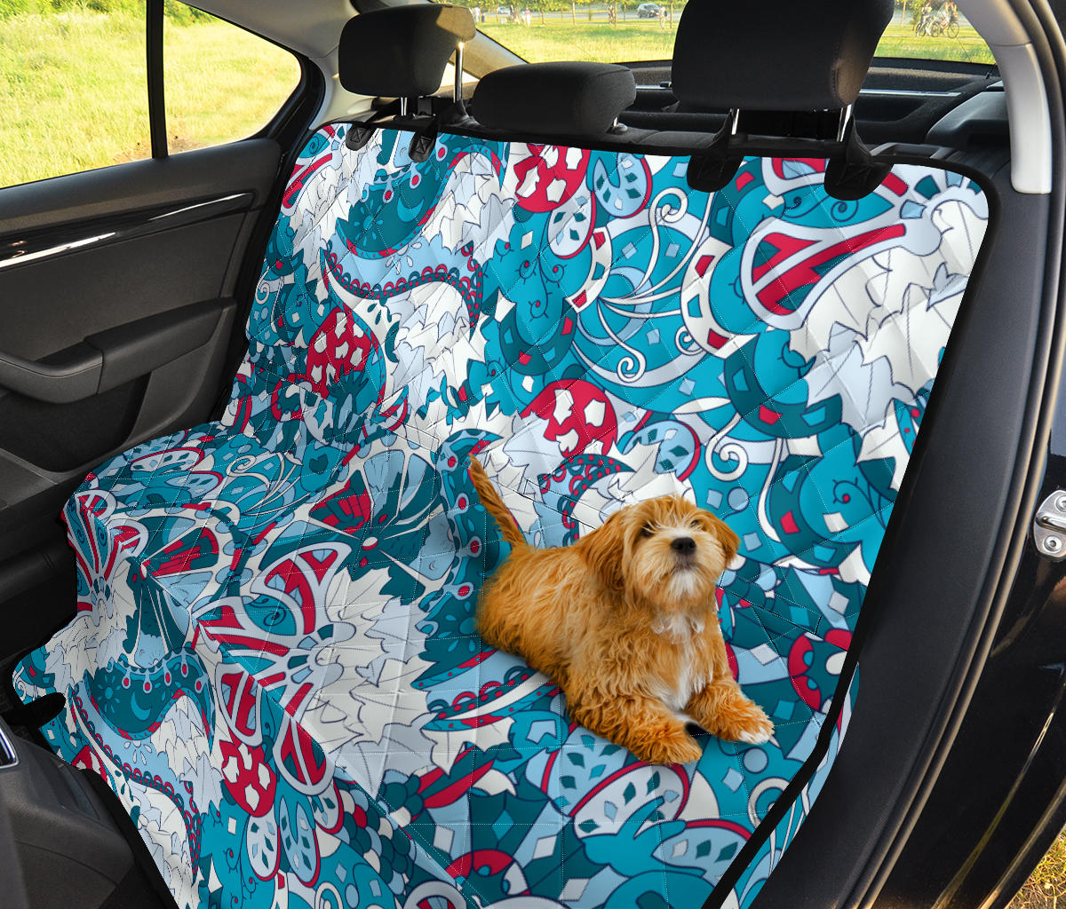 Funky Retro Pattern Print Design A05 Rear Dog Car Seat Cover Hammock