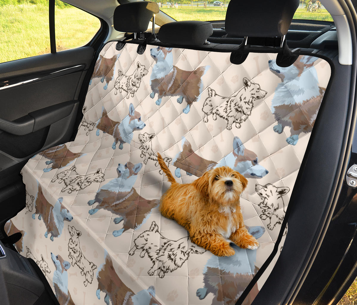 Pembroke Welsh Corgis Pattern Print Design A03 Rear Dog Car Seat Cover Hammock