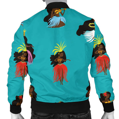 Hula Dancers Pattern Print Design 04 Men Bomber Jacket