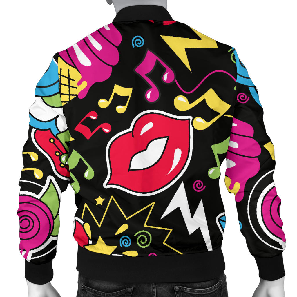 Pop Art Pattern Print Design A04 Men Bomber Jacket