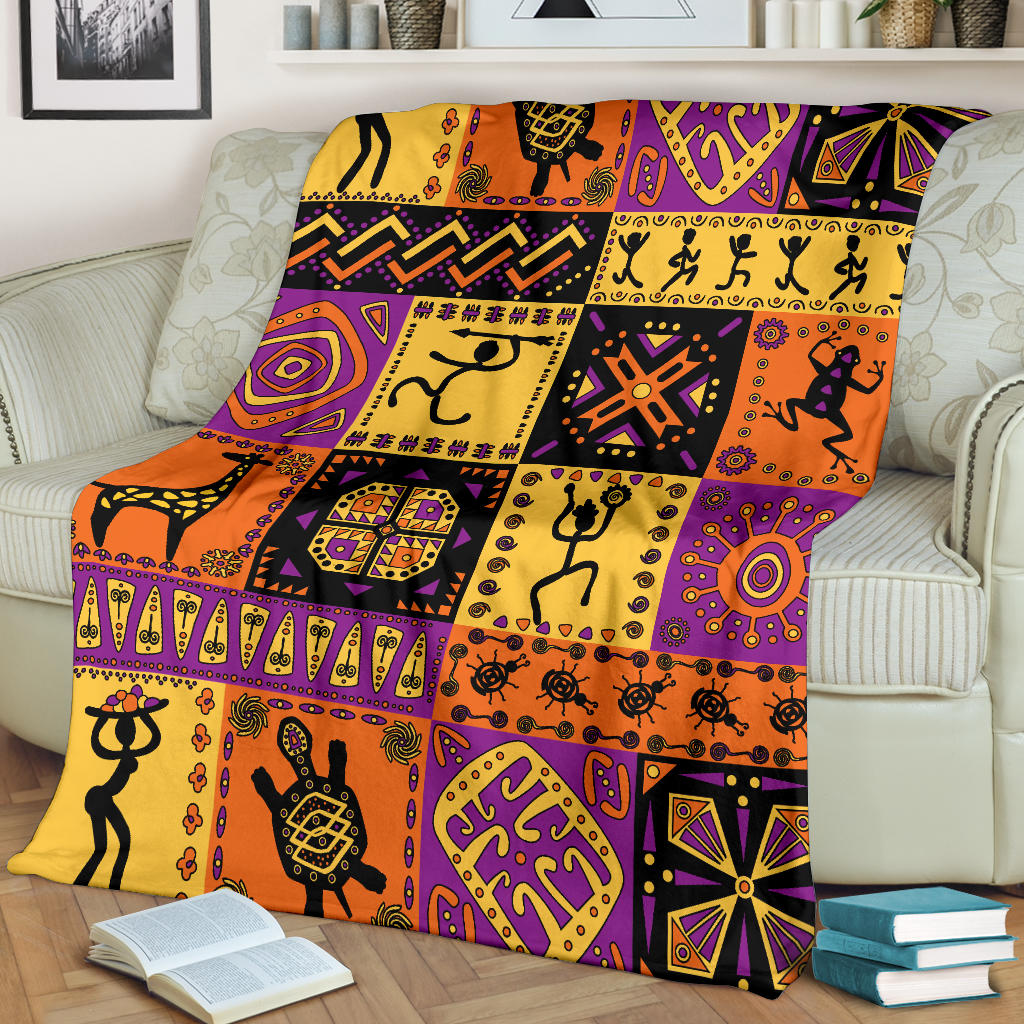 African Pattern Print Design 02 Premium Blanket