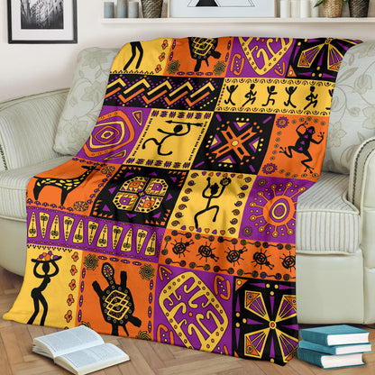 African Pattern Print Design 02 Premium Blanket