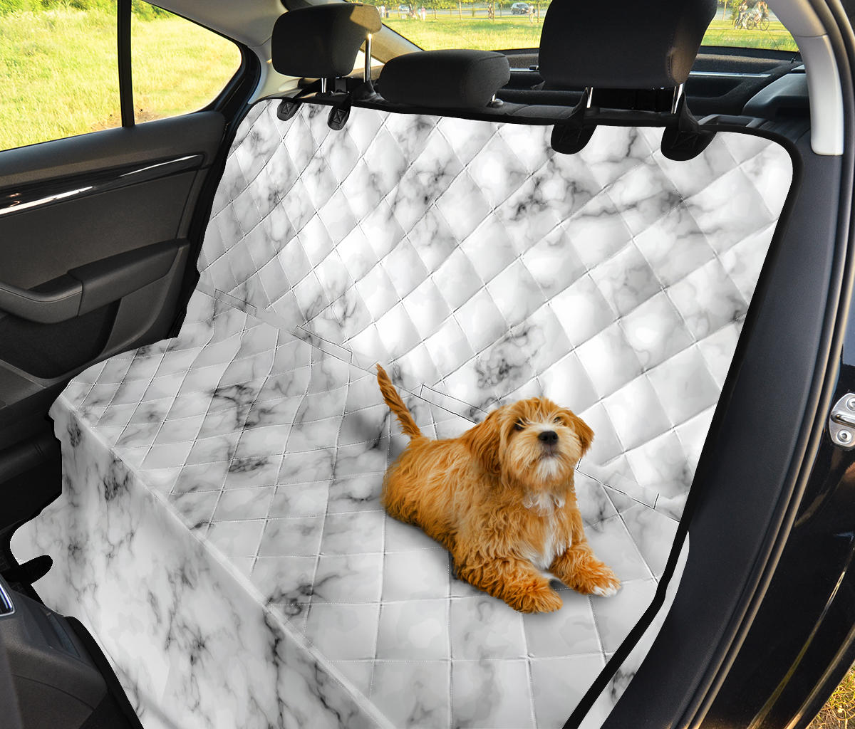Marble Pattern Print Design 01 Rear Dog Car Seat Cover Hammock