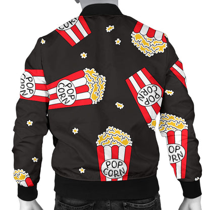 Popcorn Pattern Print Design A01 Men Bomber Jacket