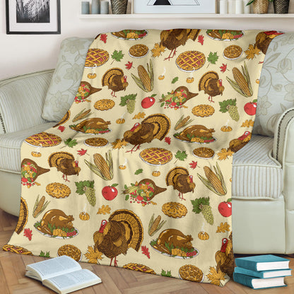 Turkey Pattern Print Design 02 Premium Blanket