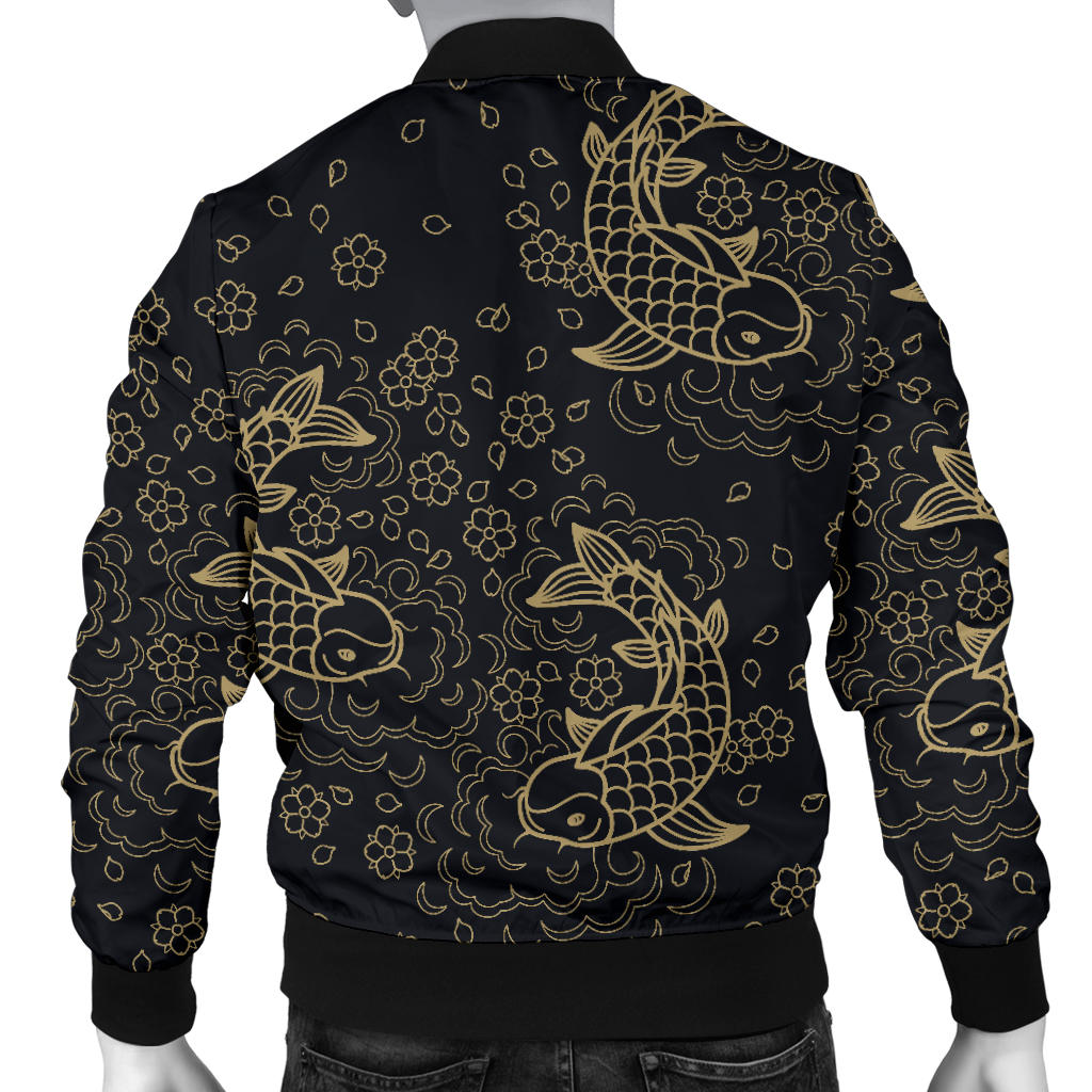 KOI Fish Pattern Print Design 02 Men Bomber Jacket