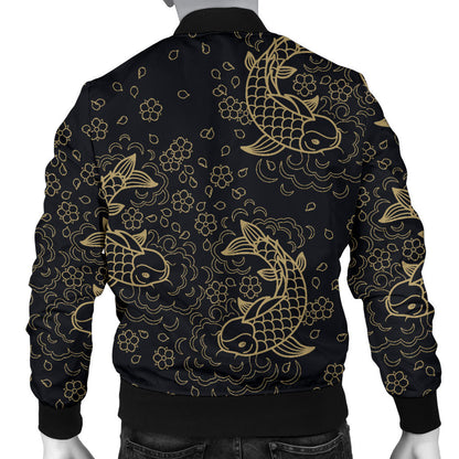 KOI Fish Pattern Print Design 02 Men Bomber Jacket