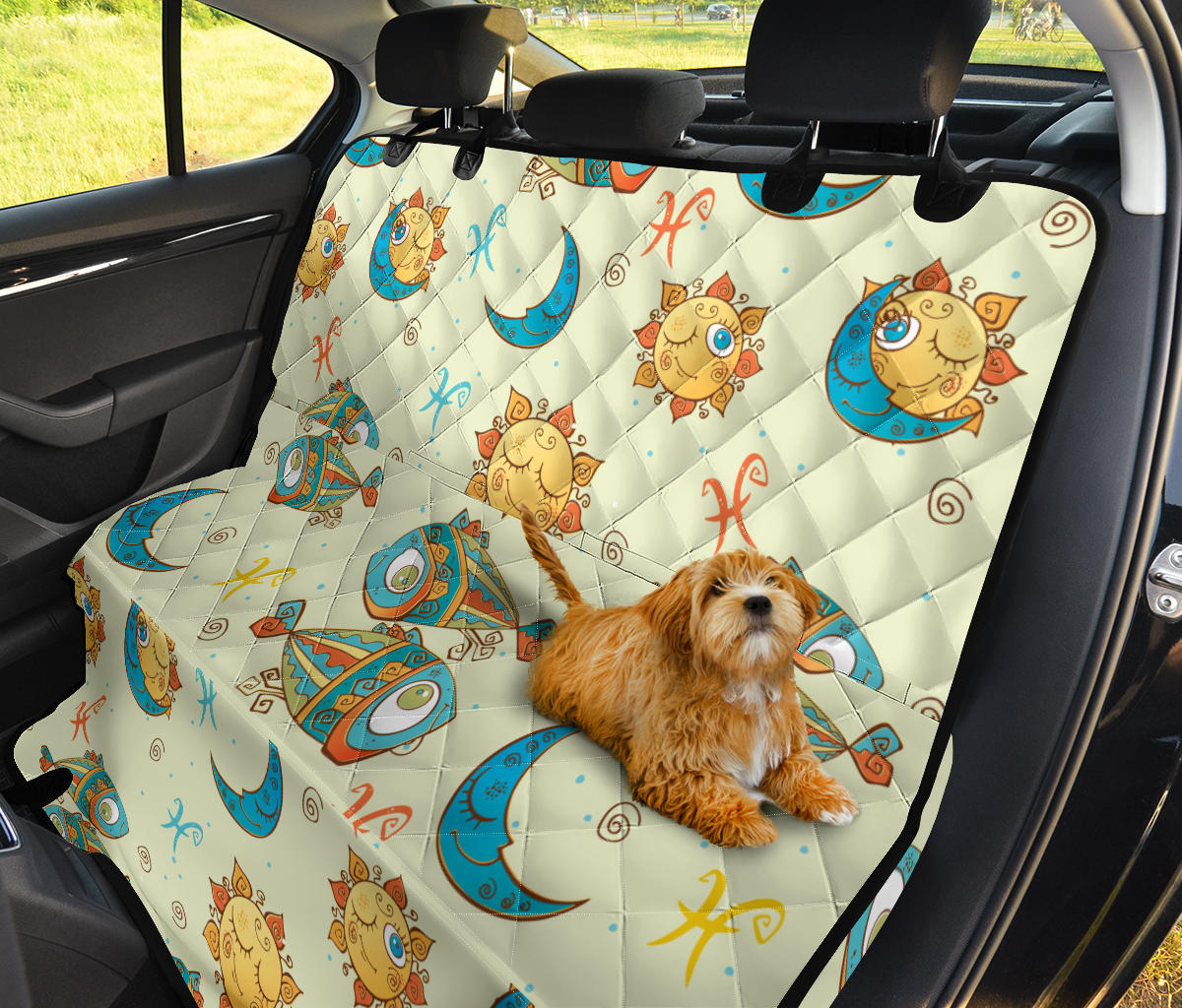 Pisces Pattern Print Design A03 Rear Dog Car Seat Cover Hammock