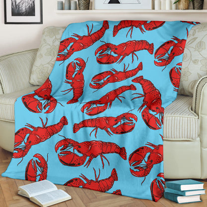Lobster Red Pattern Print Design 03 Premium Blanket