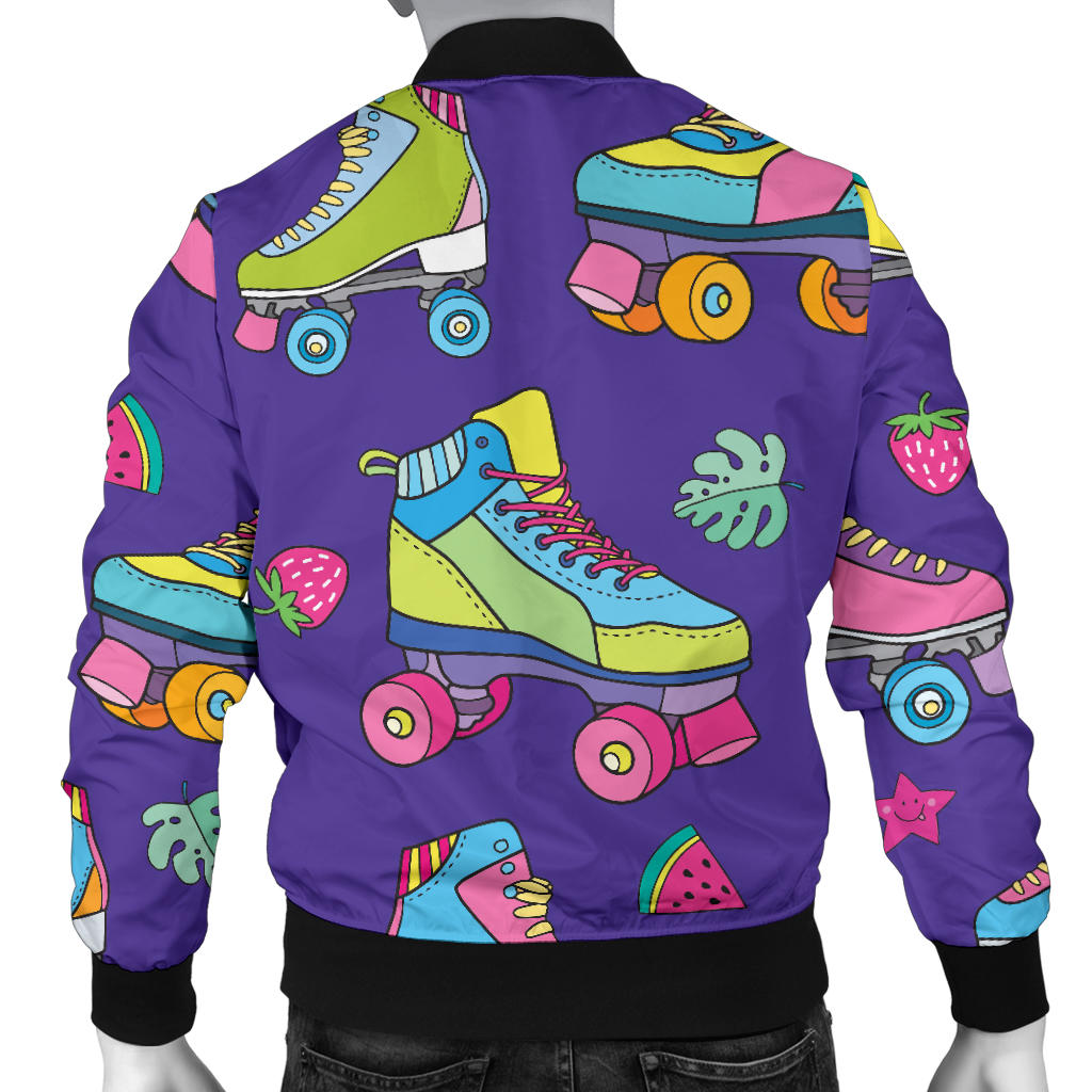 Roller skate Colorful Pattern Print Design A05 Men Bomber Jacket