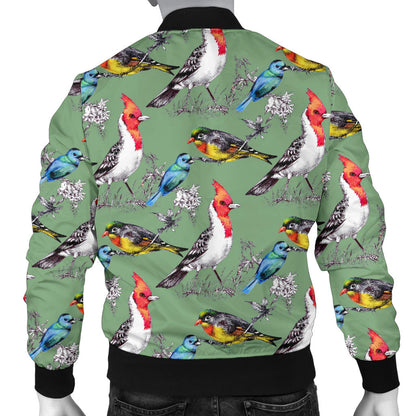 Birds Pattern Print Design 07 Men Bomber Jacket