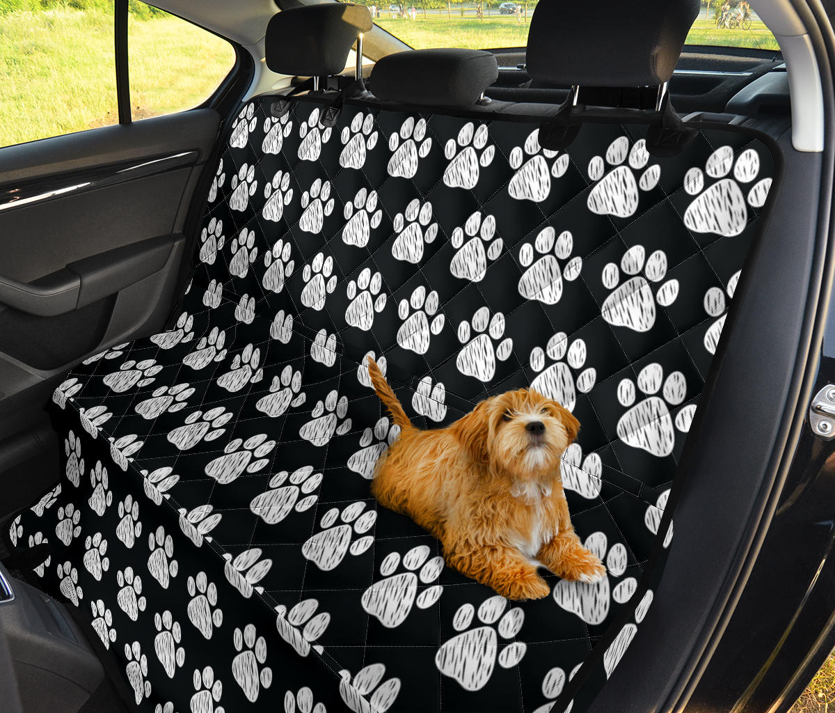 Paw Pattern Print Design A02 Rear Dog Car Seat Cover Hammock