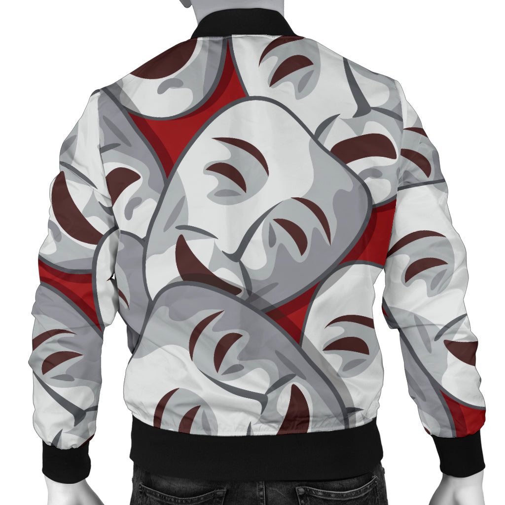Acting Mask Pattern Print Design 01 Men Bomber Jacket