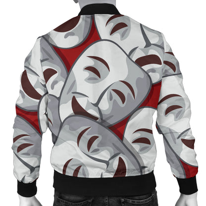 Acting Mask Pattern Print Design 01 Men Bomber Jacket