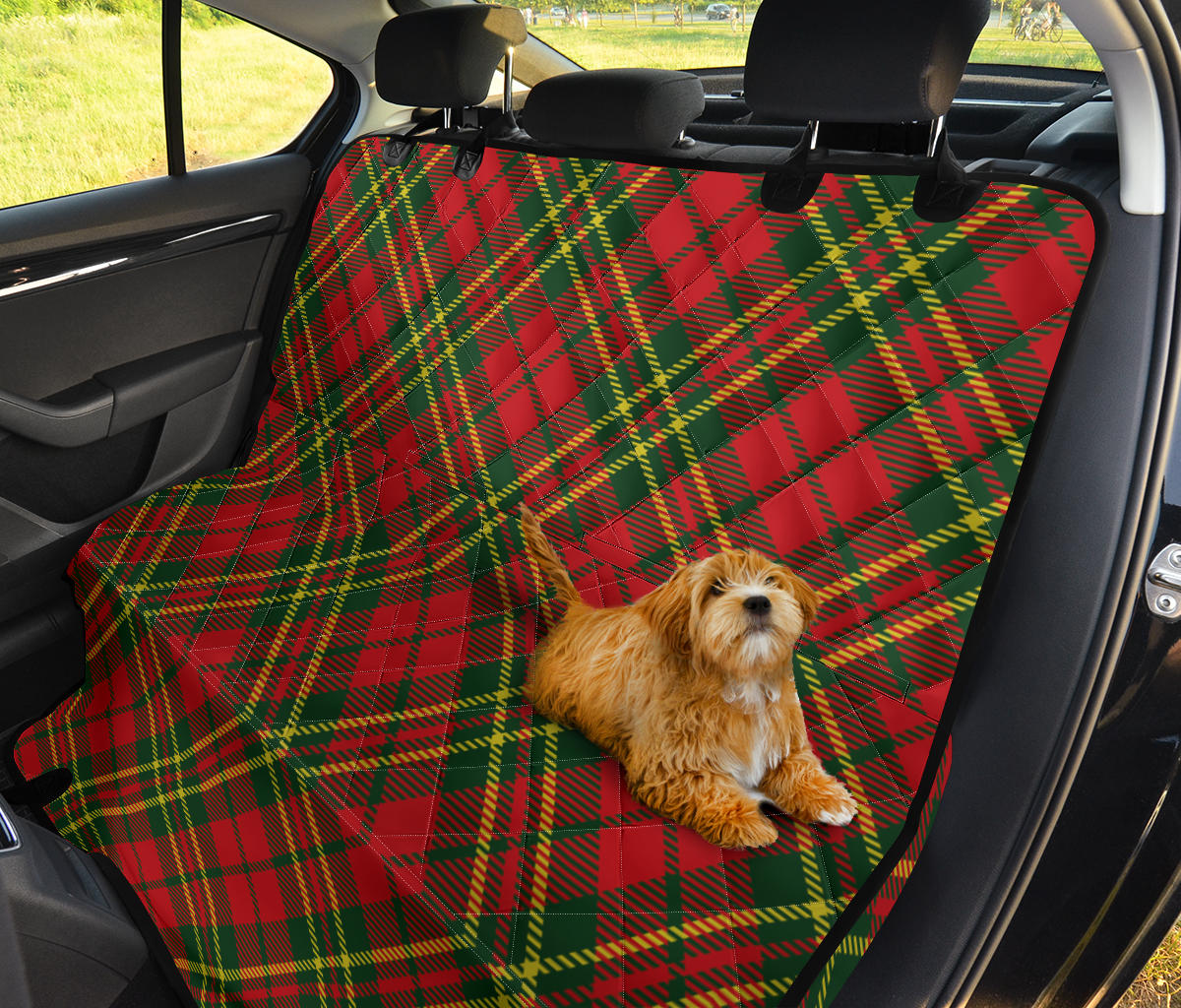 Plaid Holiday Pattern Print Design A01 Rear Dog Car Seat Cover Hammock