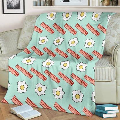Bacon Sausage Pattern Print Design 01 Premium Blanket