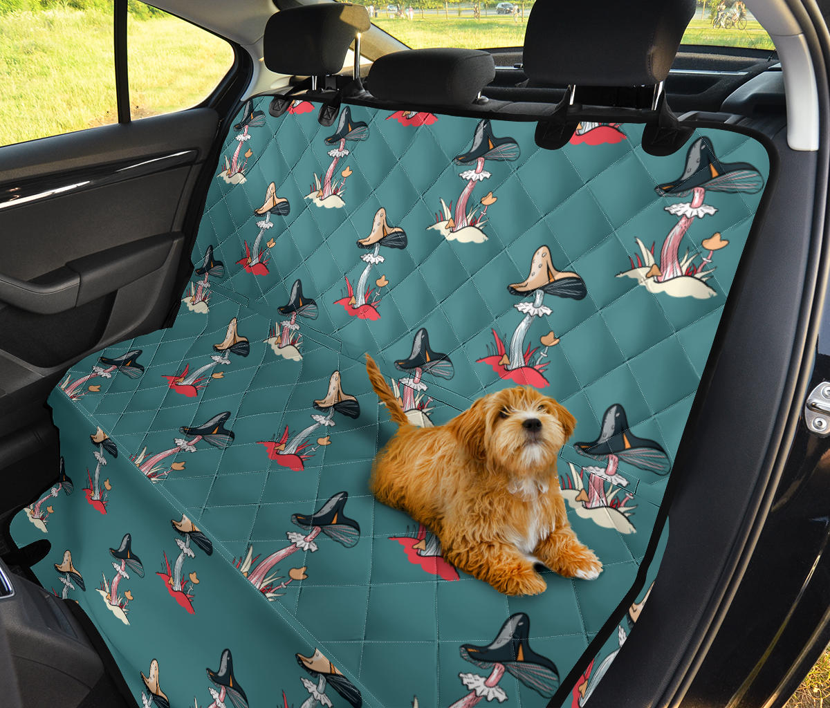 Mushroom Pattern Print Design A04 Rear Dog Car Seat Cover Hammock