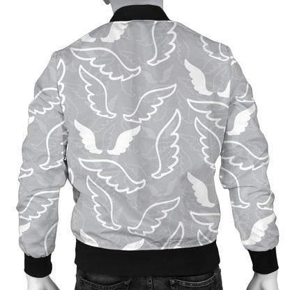 Angel Wings Pattern Print Design 01 Men Bomber Jacket