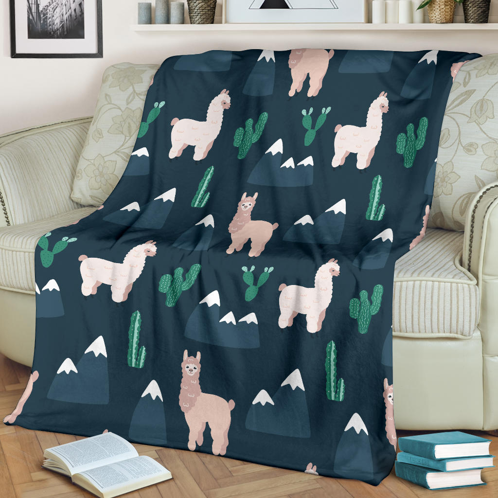 Llama Pattern Print Design 06 Premium Blanket