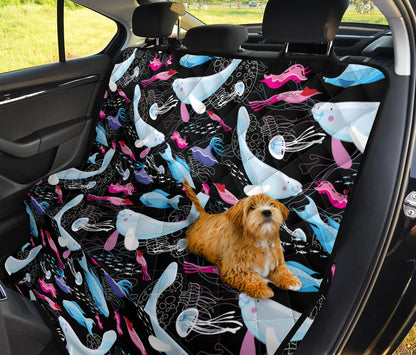 Manatee Pattern Print Design 02 Rear Dog Car Seat Cover Hammock