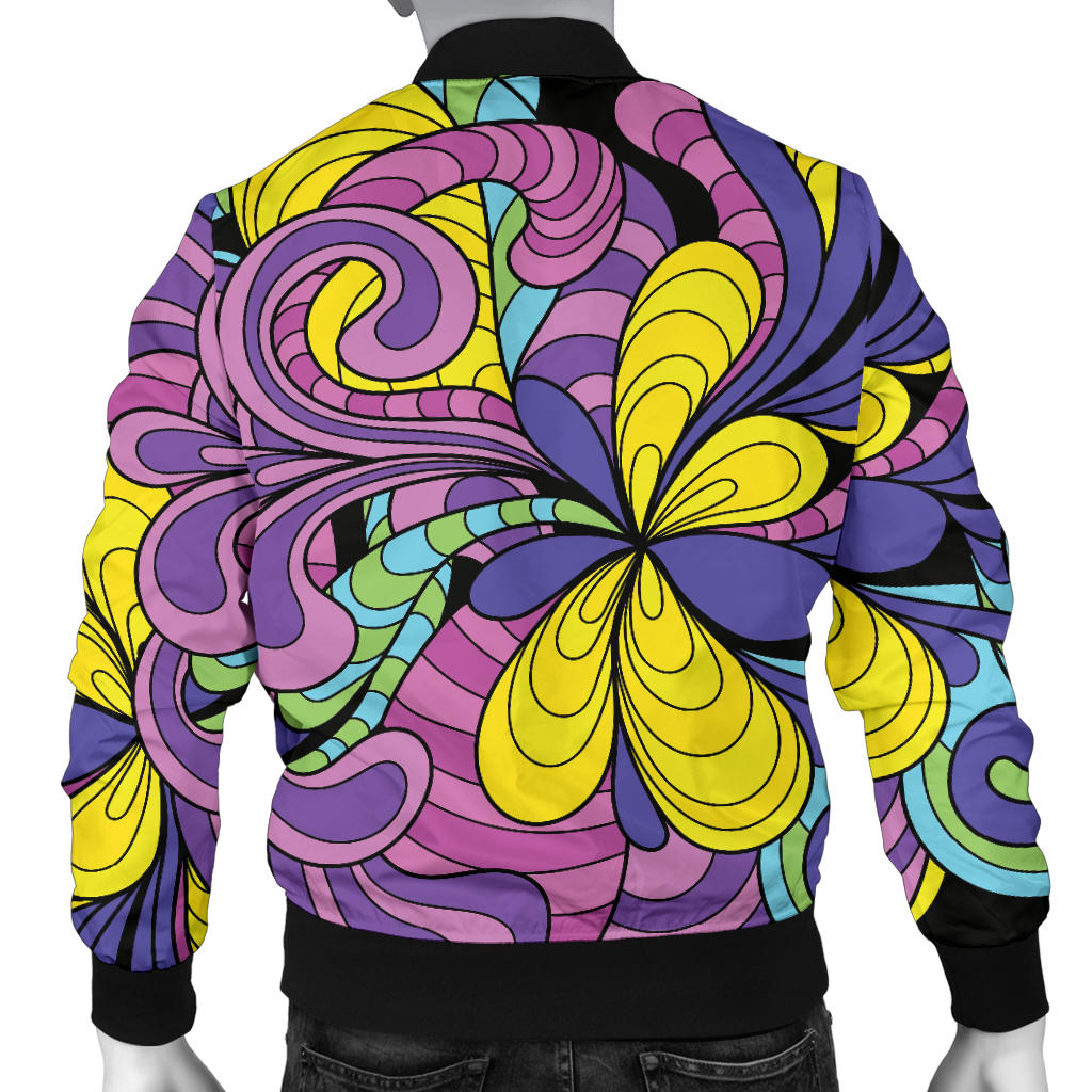 Psychedelic Pattern Print Design A04 Men Bomber Jacket