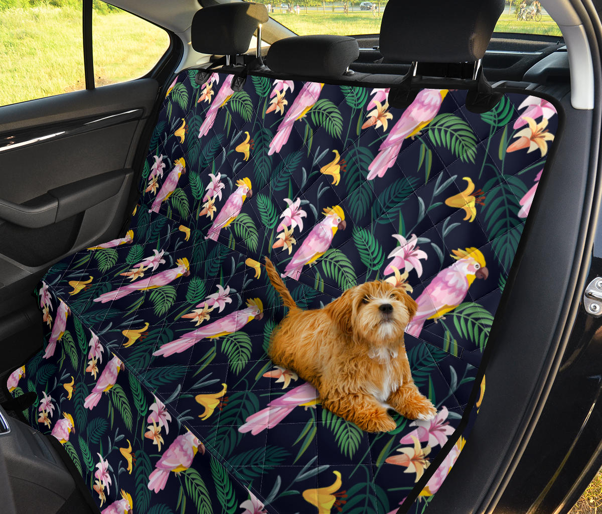 Cockatoo Pattern Print Design 03 Rear Dog Car Seat Cover Hammock