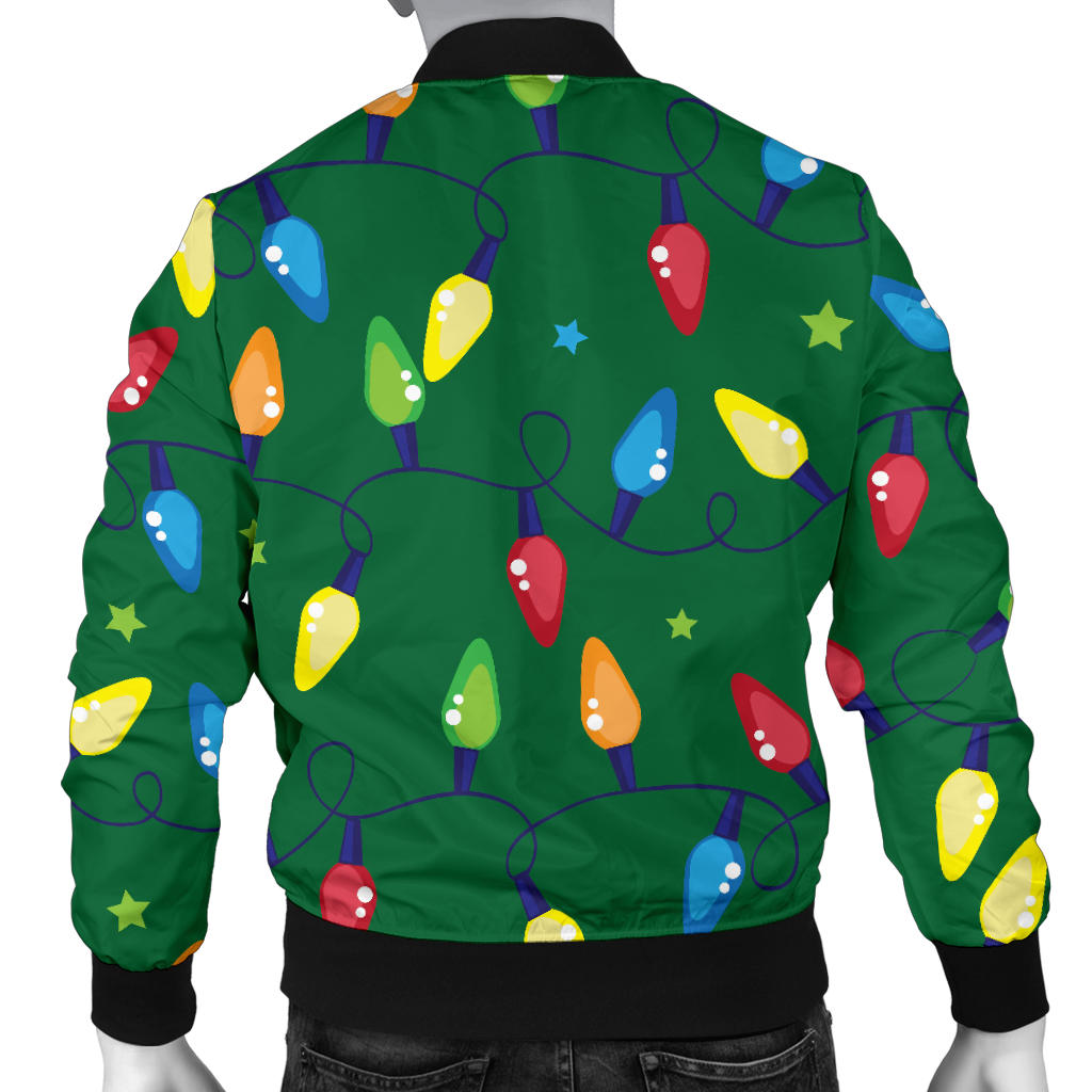 Christmas Light Pattern Print Design 02 Men Bomber Jacket