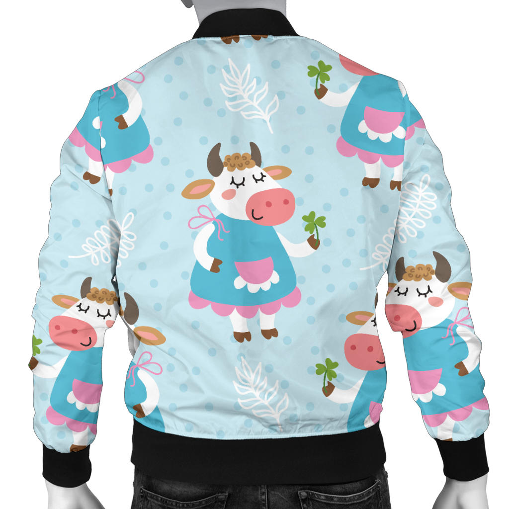 Cattle Happy Pattern Print Design 03 Men Bomber Jacket