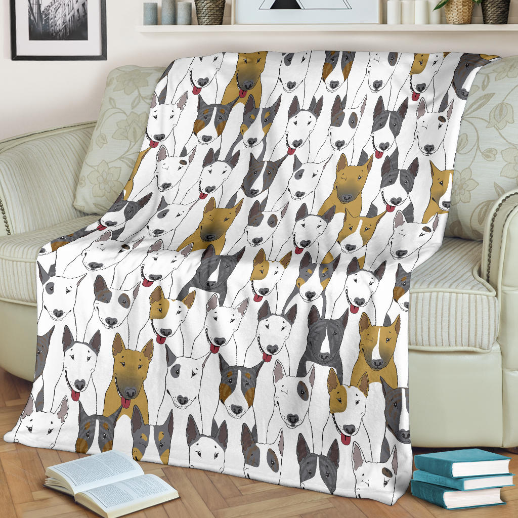 Bull Terriers Pattern Print Design 03 Premium Blanket