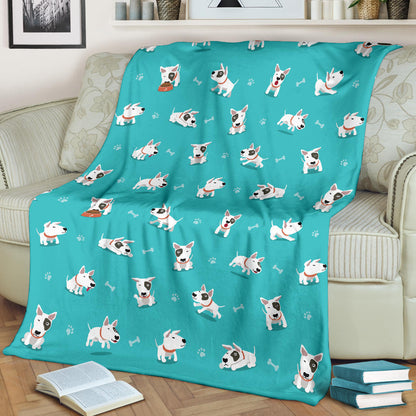 Bull Terriers Pattern Print Design 07 Premium Blanket