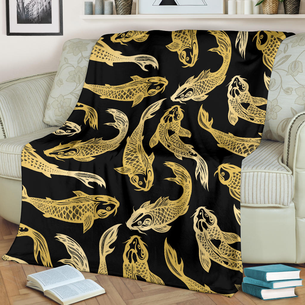 KOI Fish Pattern Print Design 03 Premium Blanket