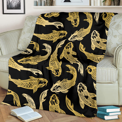 KOI Fish Pattern Print Design 03 Premium Blanket