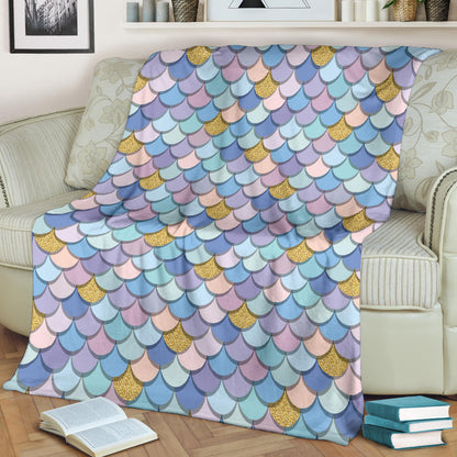Mermaid Scales Pattern Print Design 05 Premium Blanket