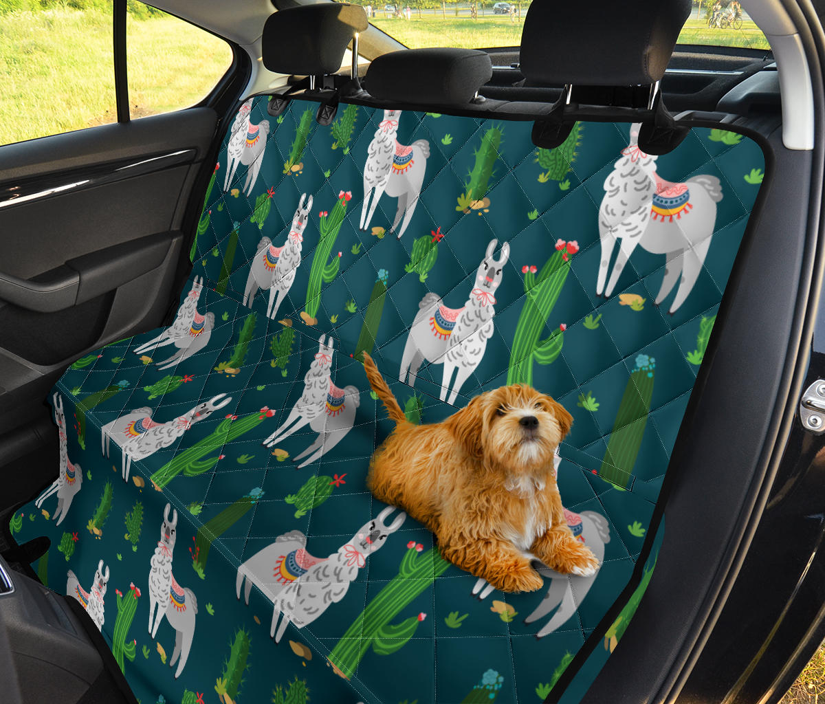 Llama Cactus Pattern Print Design 013 Rear Dog Car Seat Cover Hammock