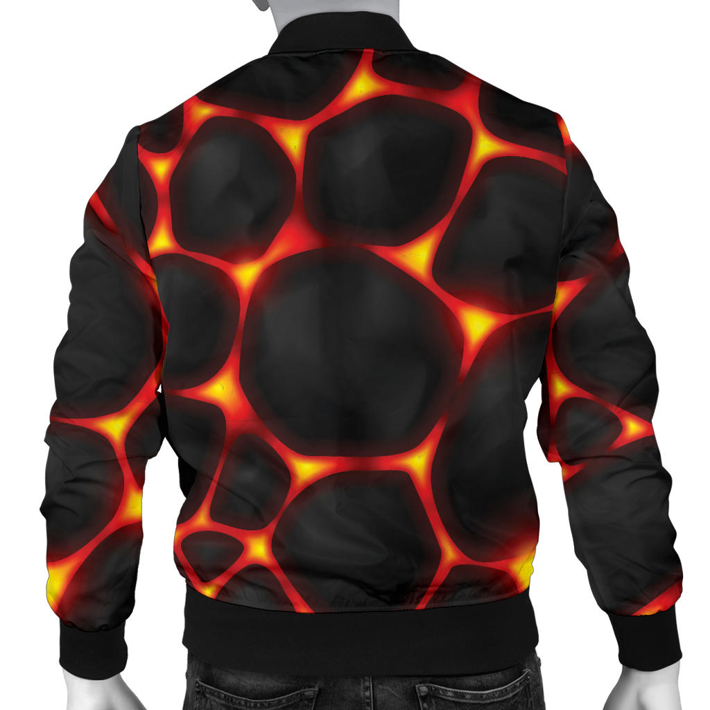 Lava Pattern Print Design 01 Men Bomber Jacket