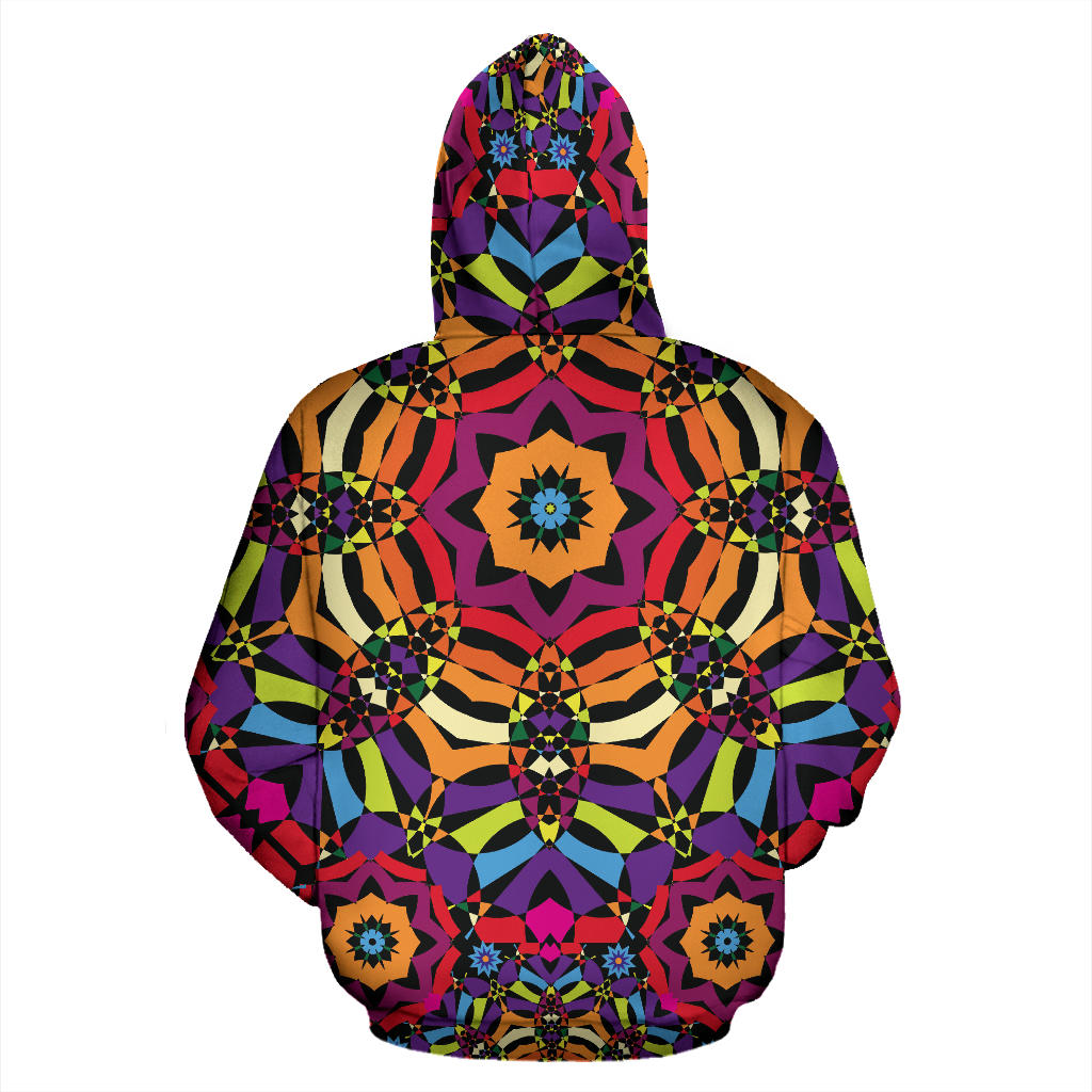 Kaleidoscope Pattern Print Design 01 Pullover Hoodie