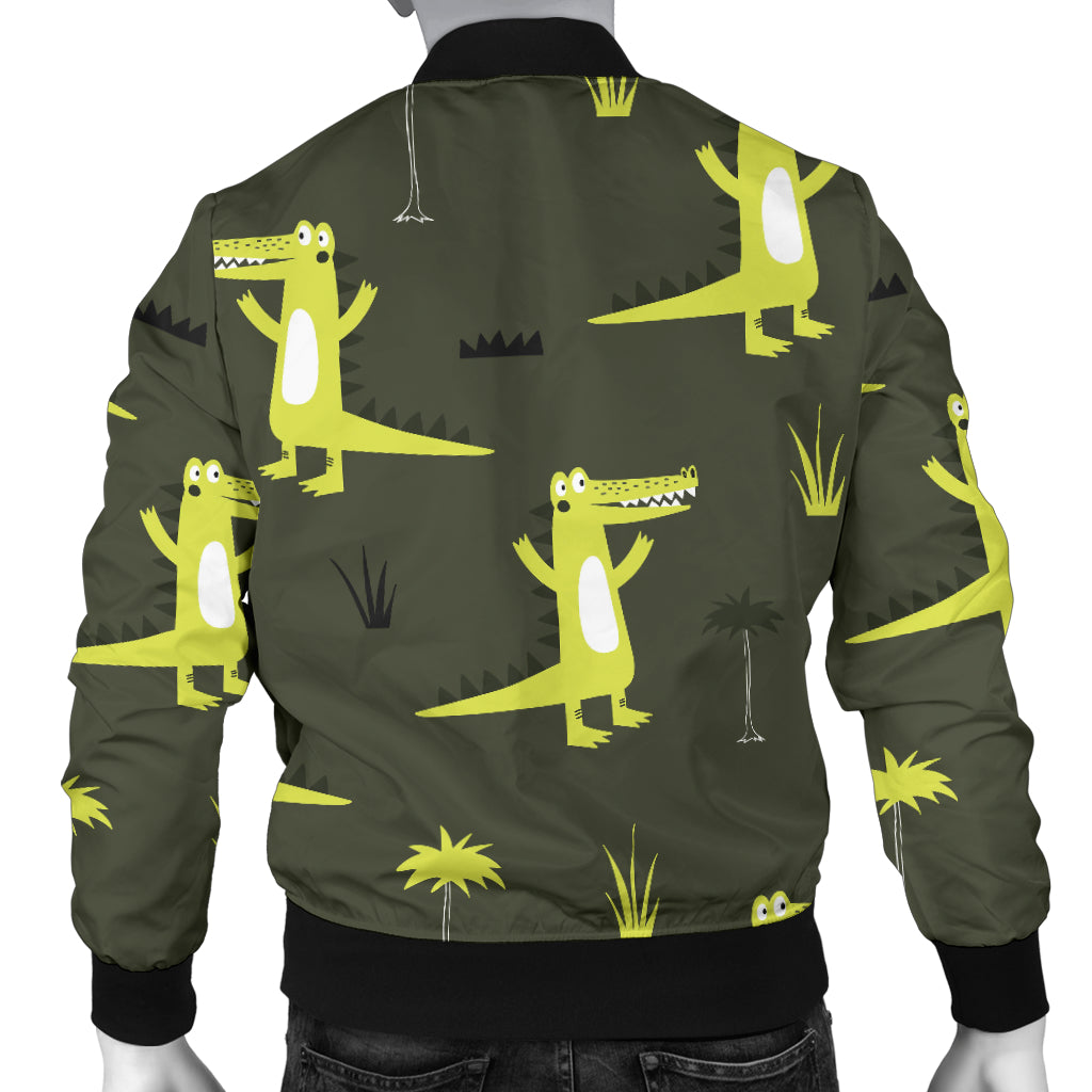 Alligator Pattern Print Design 05 Men Bomber Jacket