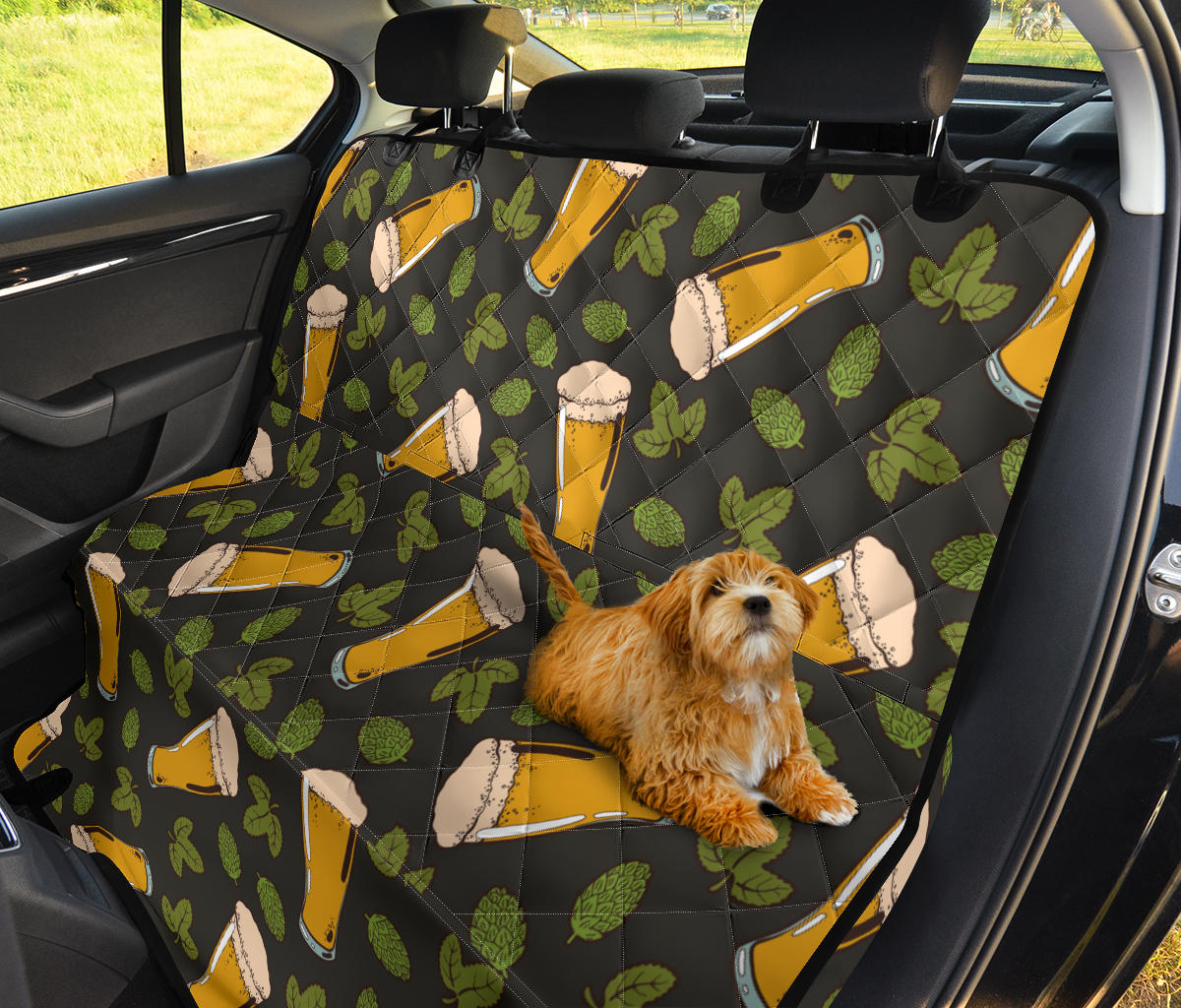Beer Iris Pattern Print Design 02 Rear Dog Car Seat Cover Hammock