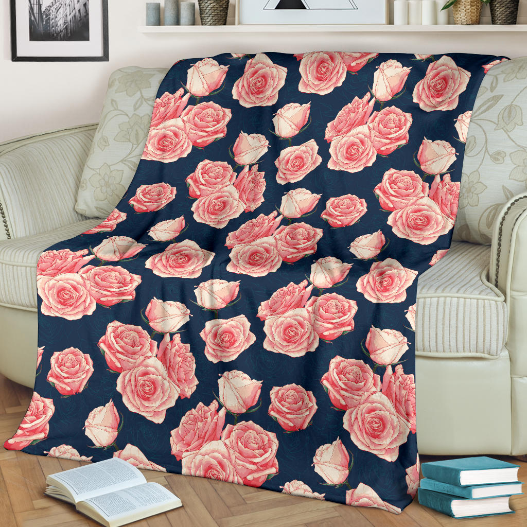 Rose Pattern Print Design A03 Premium Blanket