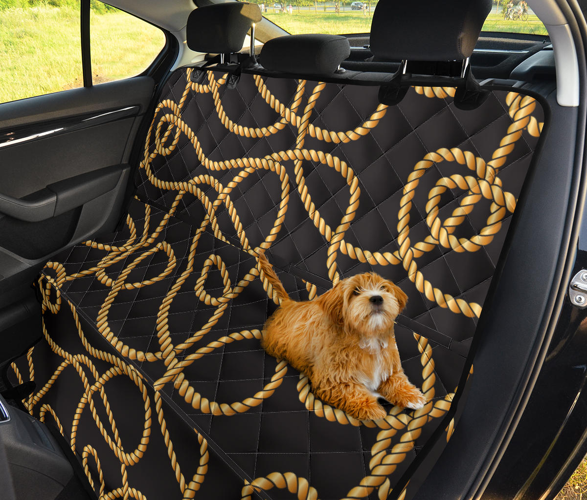 Rope Pattern Print Design A04 Rear Dog Car Seat Cover Hammock