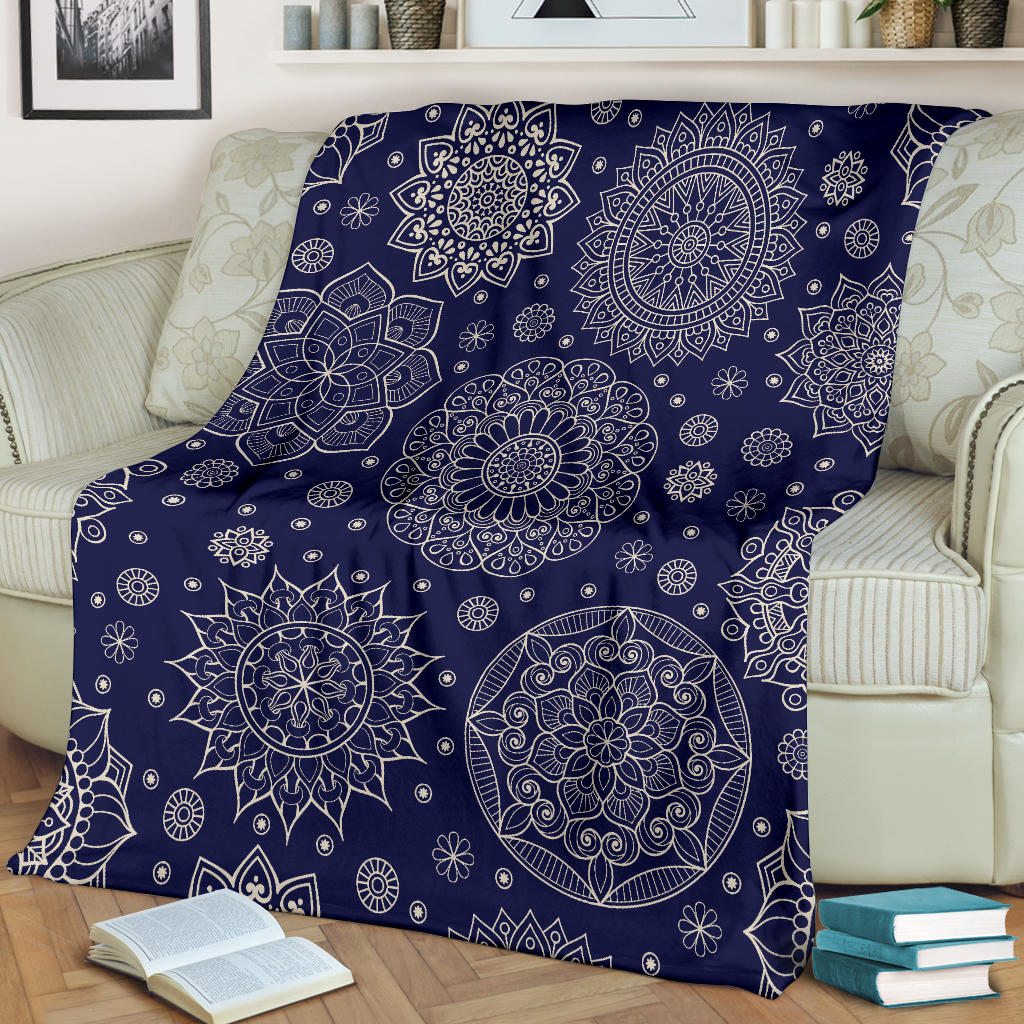 Mandala Pattern Print Design 02 Premium Blanket
