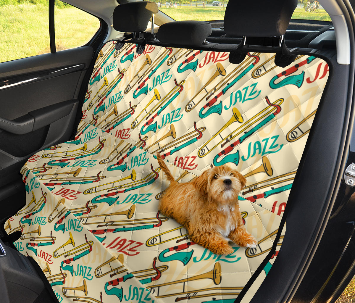 Trombone Pattern Print Design 03 Rear Dog Car Seat Cover Hammock