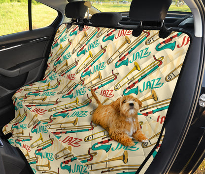 Trombone Pattern Print Design 03 Rear Dog Car Seat Cover Hammock