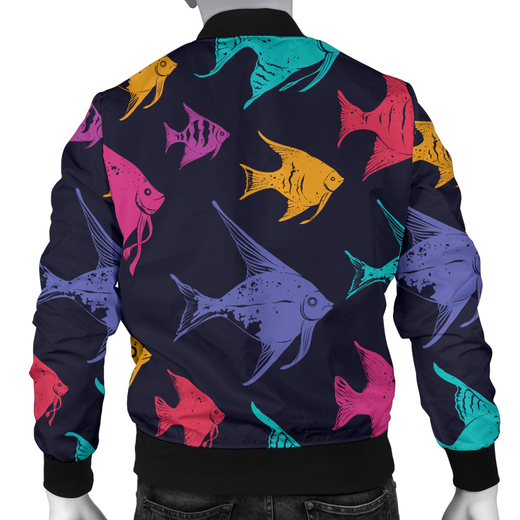 Angelfish Colorful Pattern Print Design 03 Men Bomber Jacket