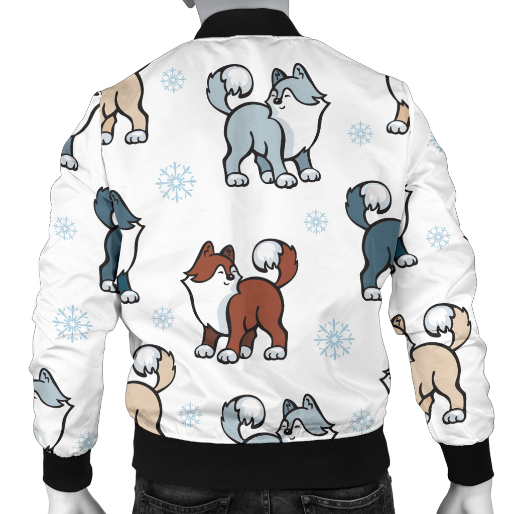 Alaskan Malamute Pattern Print Design 02 Men Bomber Jacket