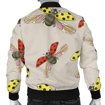Ladybug Pattern Print Design 04 Men Bomber Jacket